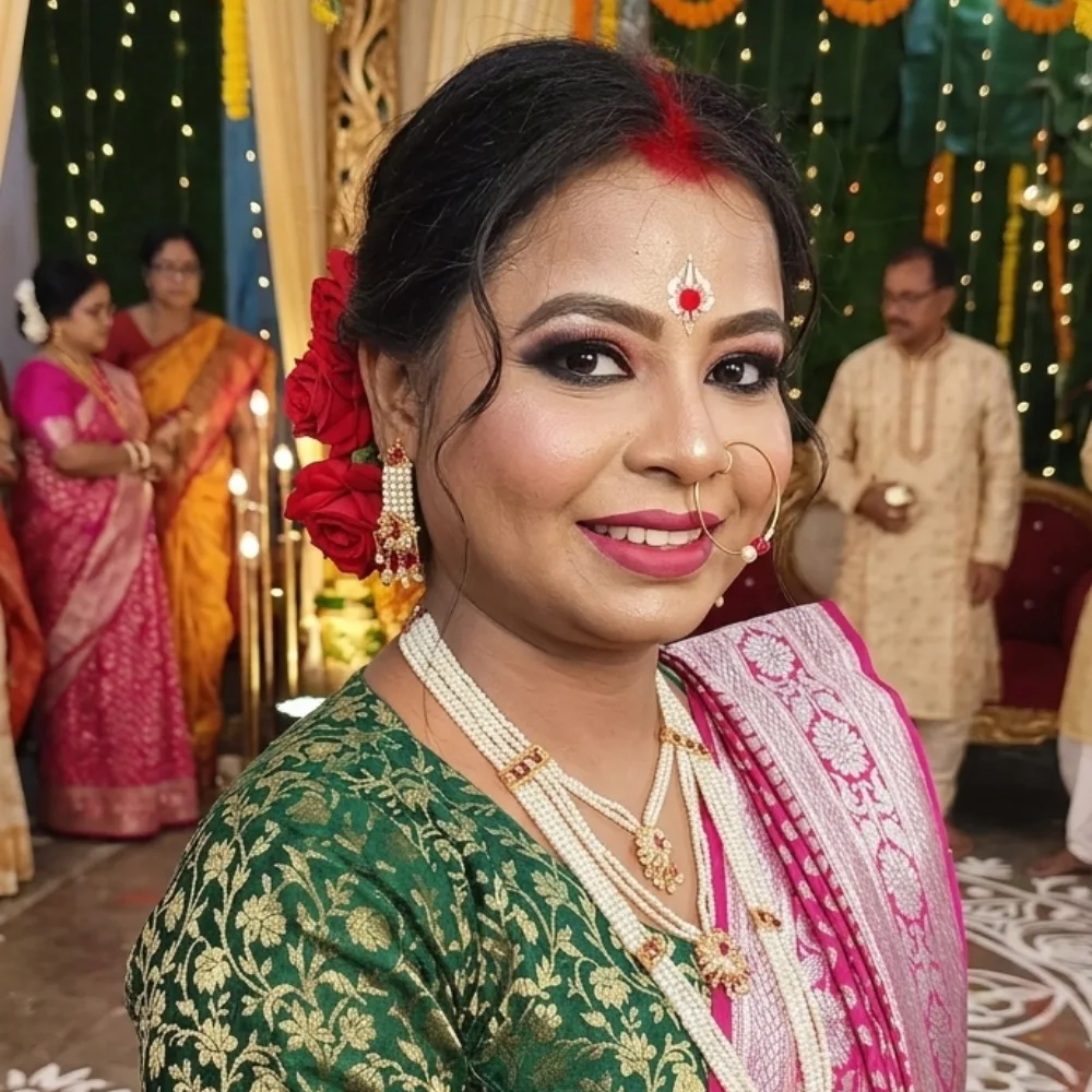 reception makeup by one of the best makeup artists in Kolkata